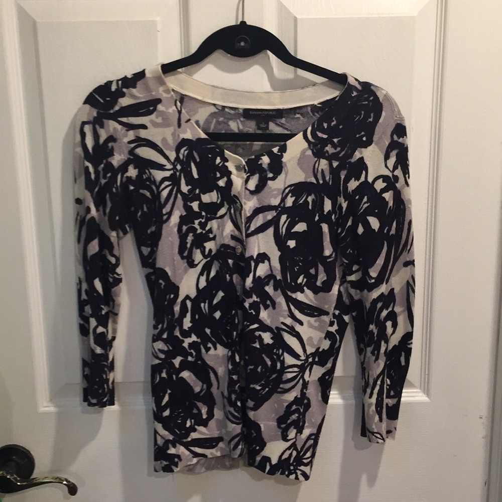 Blue and cream cardigan